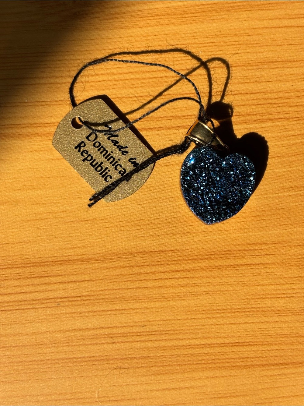 Handmade Dominican Republic Blue Druzy Heart Pendant